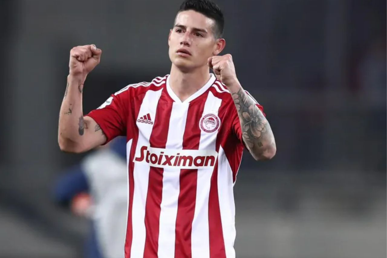 James Rodrígues negocia com São Paulo. Foto: Divulgação/Olympiacos