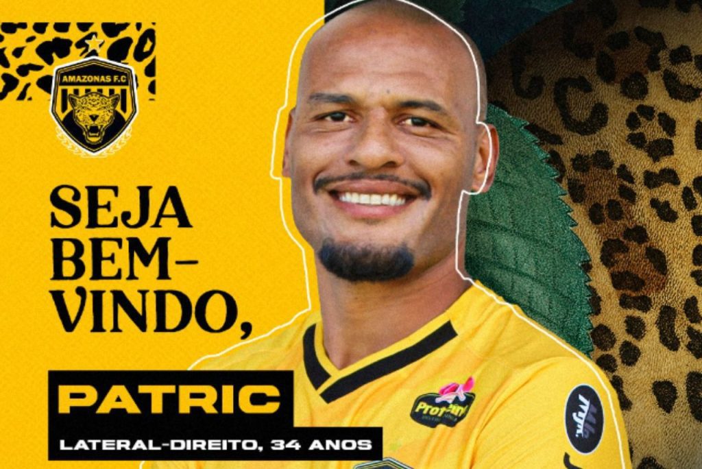 Ex-Atlético-MG, Patric é anunciado pelo Amazonas Foto: Amazonas/Divulgação