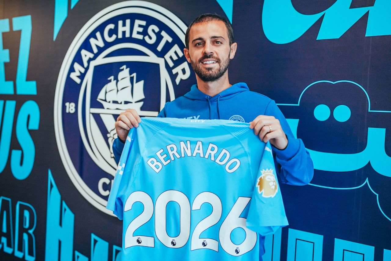 Bernardo Silva renova com Manchester City até 2026 Foto: Manchester City/Twitter