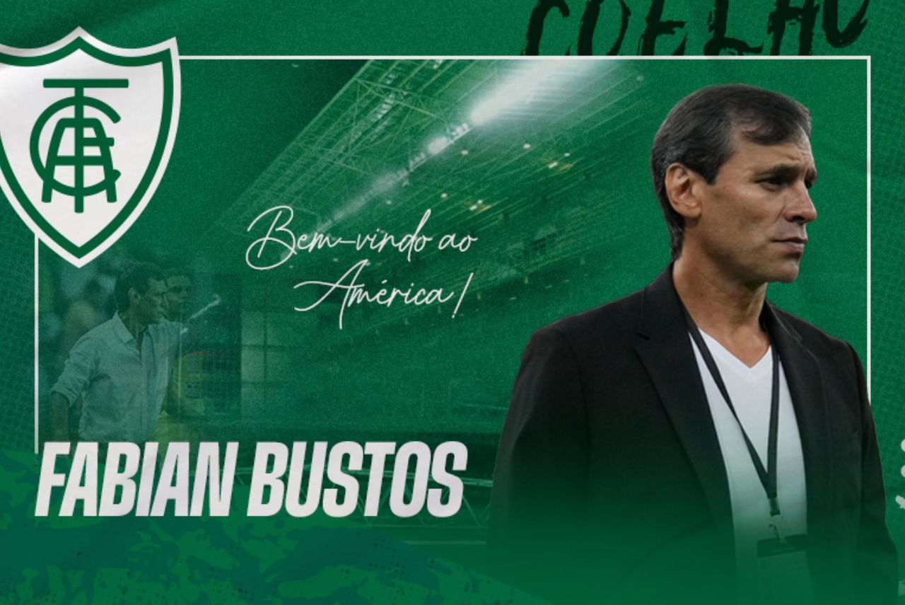 Arte produzida pelo América Mineiro para anunciar Fabián Bustos