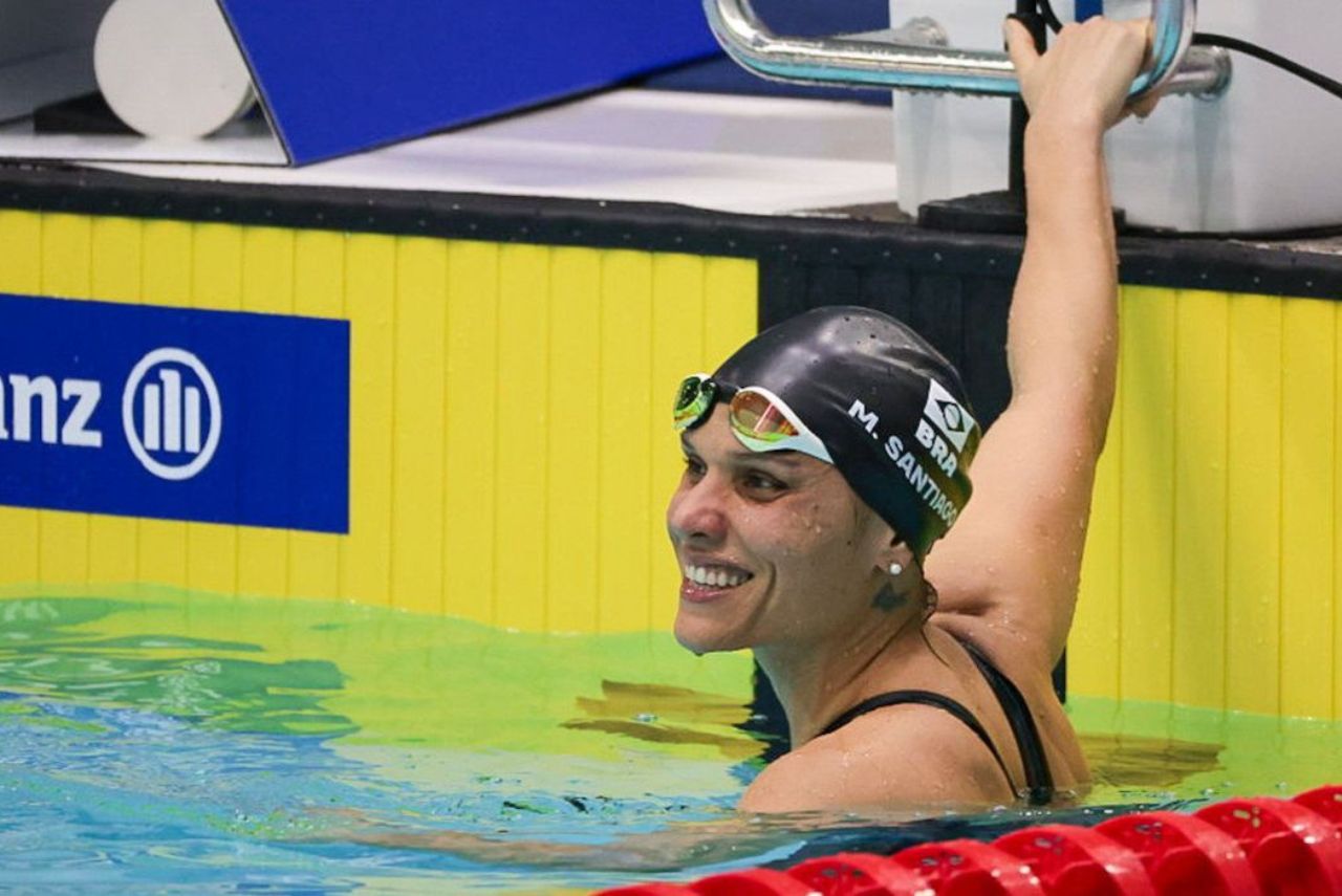 Carol Santiago conquistou seis medalhas no Mundial Paralímpico de Natação em Manchester Foto: Comitê Paralímpico Brasileiro/Twitter