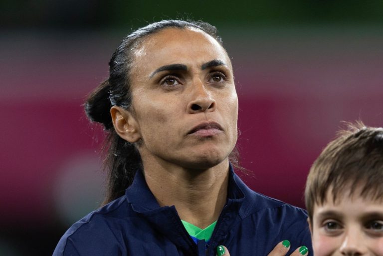 <p>Marta foi titular no confronto contra a Jamaica, que marcou a eliminação do Brasil (Foto: Thais Magalhães/CBF)</p>
