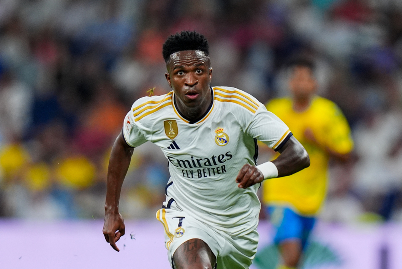 Vini Jr. em campo pelo Real Madrid