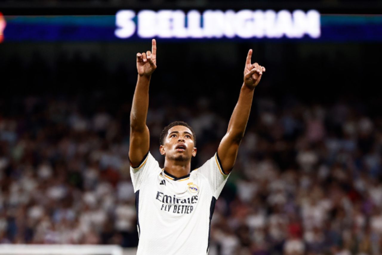 Bellingham comemora gol pelo Real Madrid Foto: Real Madrid/Twitter