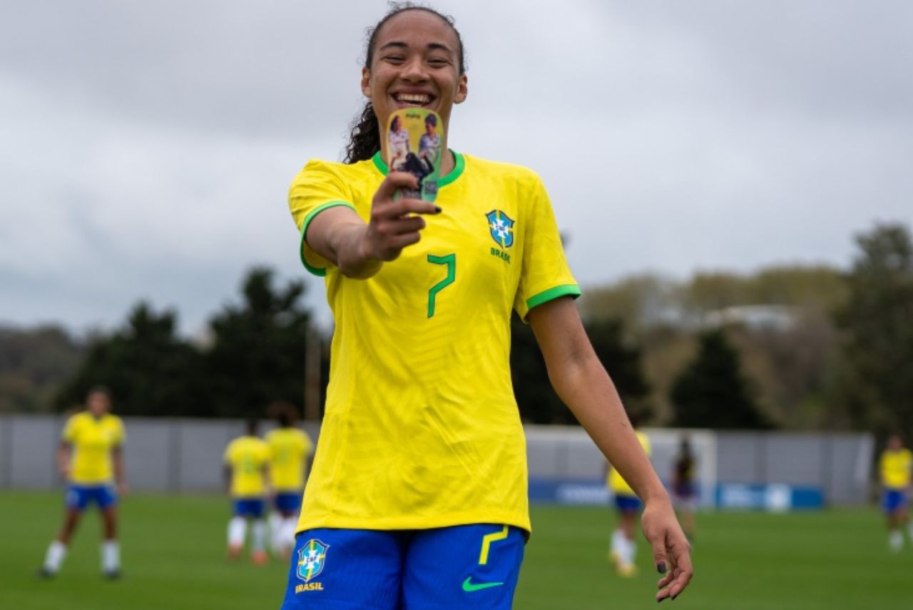 Aline Gomes marcou o gol da vitória do Brasil contra a Colômbia Foto: Leandro Lopes/CBF