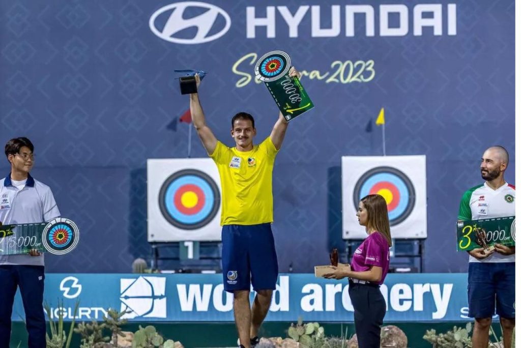 Marcus D’Almeida conquista o título na Final da Copa do Mundo de Tiro com Arco Foto: World Archery/Divulgação