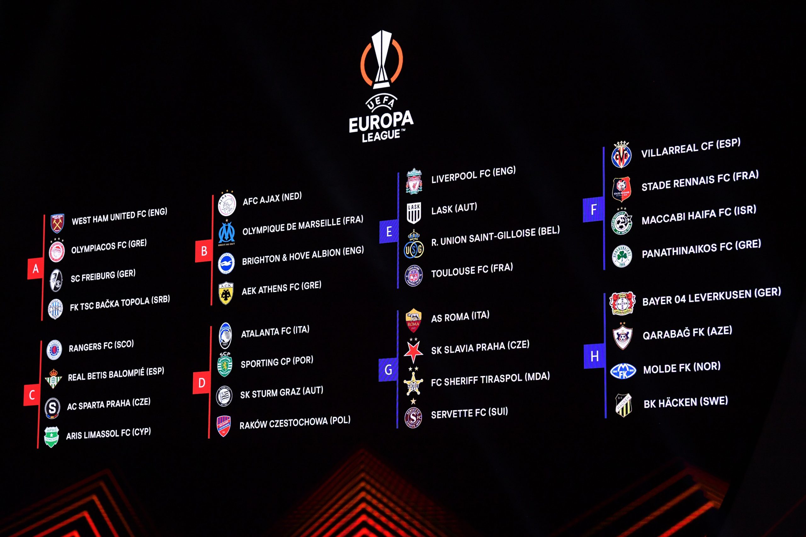 Sorteio dos grupos da Liga Europa 2023-24 (Foto: Europa League/Twitter)