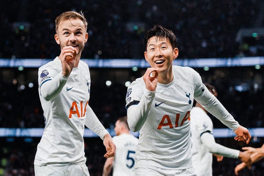Maddison e Son Heung-Min marcaram na vitória do Tottenham sobre o Fulham (Foto: Tottenham/Divulgação)