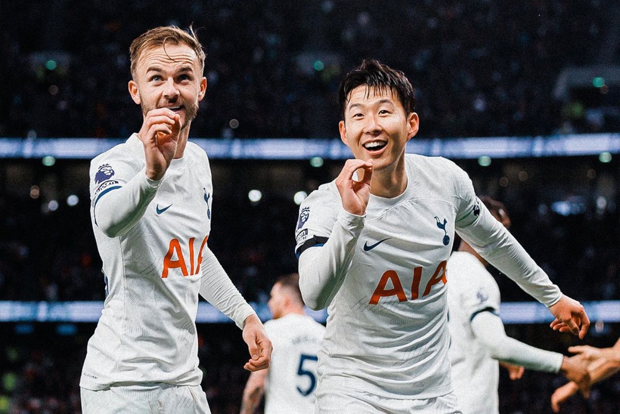 Maddison e Son Heung-Min marcaram na vitória do Tottenham sobre o Fulham (Foto: Tottenham/Divulgação)