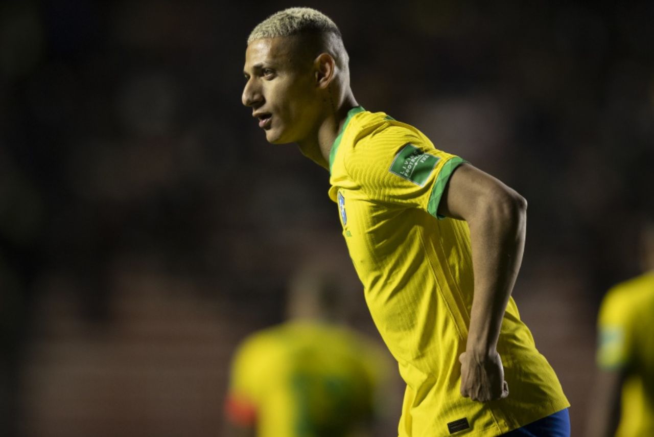 Richarlison busca primeiro gol desde o fim da Copa do Mundo Foto: Lucas Figueiredo/CBF