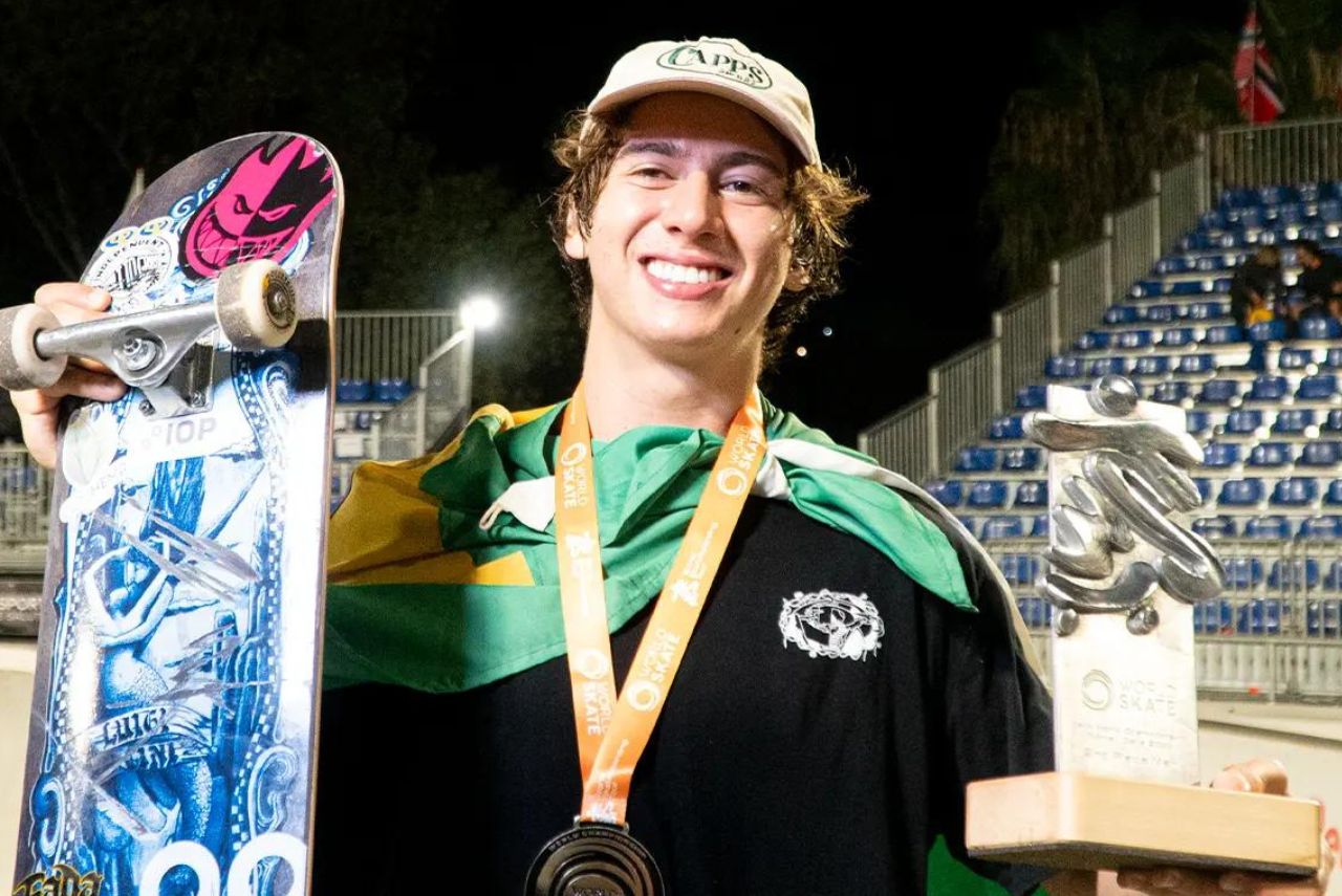 Luigi Cini vice-campeão no Mundial de Skate Park Foto: Confederação Brasileira de Skate/Divulgação