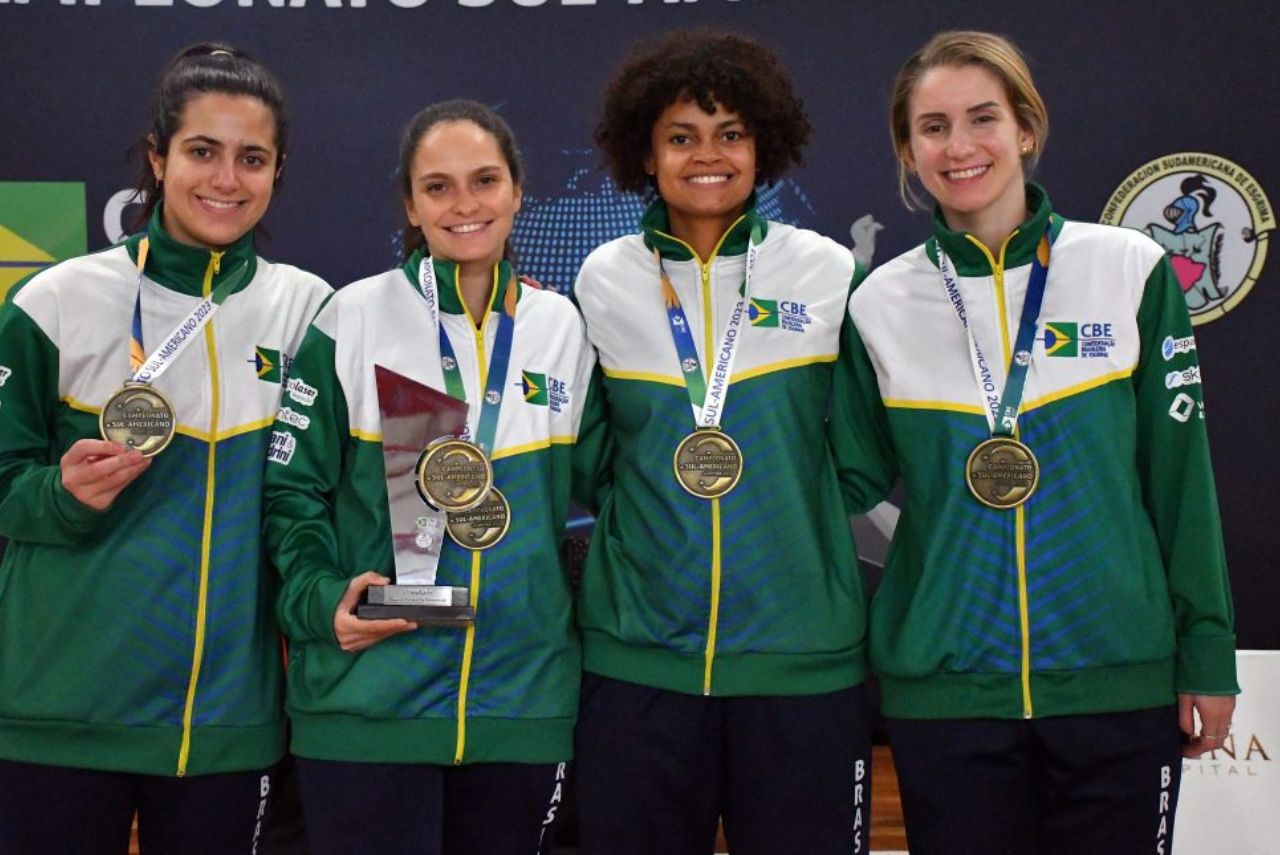 Brasil conquista o ouro no Campeonato Sul-Americano de esgrima Foto: Confederação Brasileira de Esgrima/Divulgação