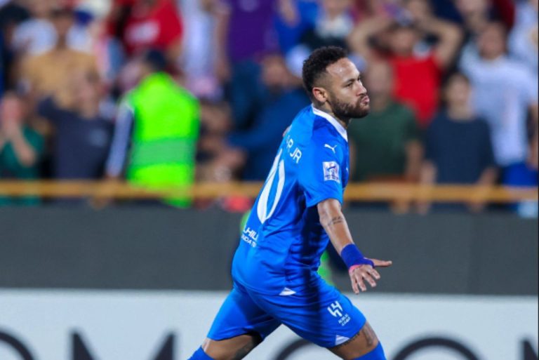 <p>Neymar marca o primeiro gol pelo Al-Hilal Foto: Al-Hilal/X</p>