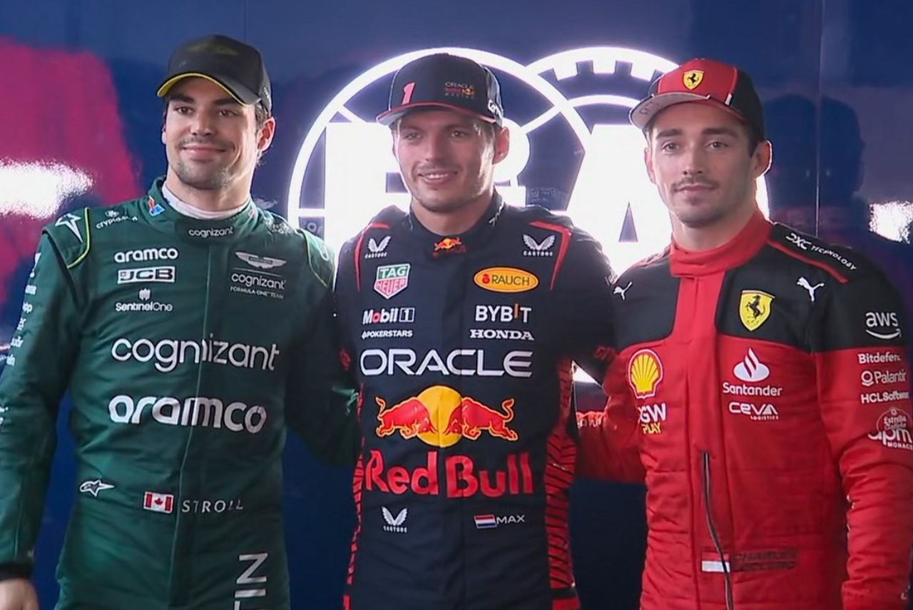 Lance Stroll, Verstappen, e Leclerc