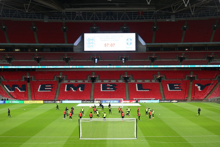 Treino da Seleção Brasileira em Wembley em 2017 Foto: Lucas Figueiredo/CBF