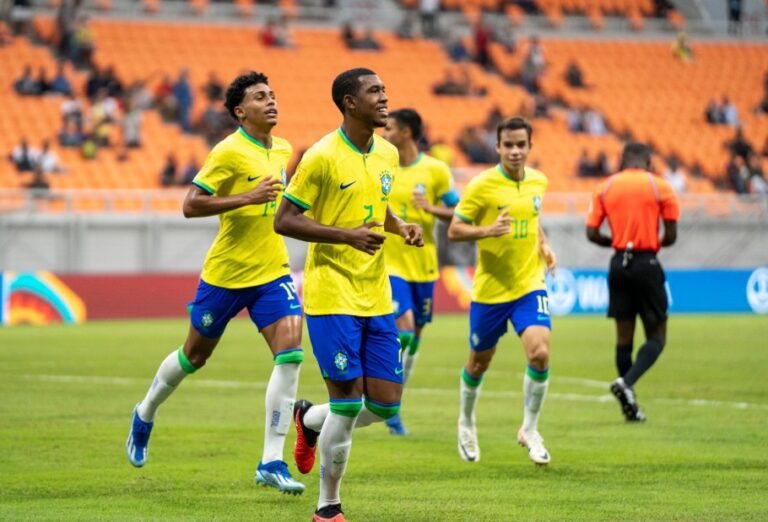 <p>Brasil fez sua maior goleada da história do Mundial Sub-17<br />
Foto: Leto Ribas/CBF</p>
