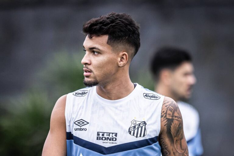 <p>Marcos Leonardo é o artilheiro do Santos na temporada. Foto: Raul Baretta/ Santos FC.</p>
