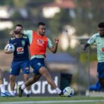 Seleção brasileira em treino antes de enfrentar a Argentina Foto: Joilson Marconne / CBF