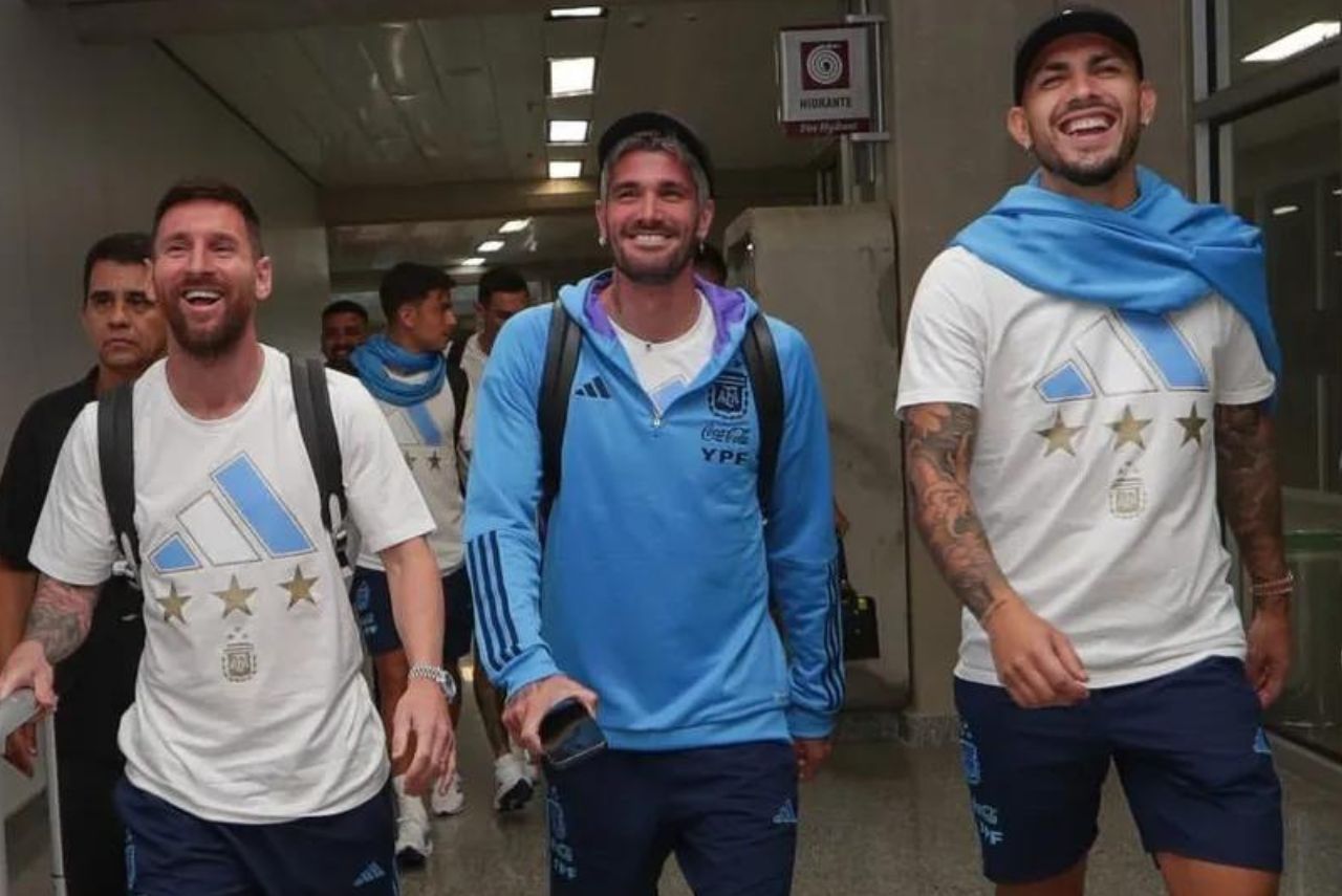 Chegada da Seleção Argentina ao Rio de Janeiro (Foto: AFA/Divulgação)