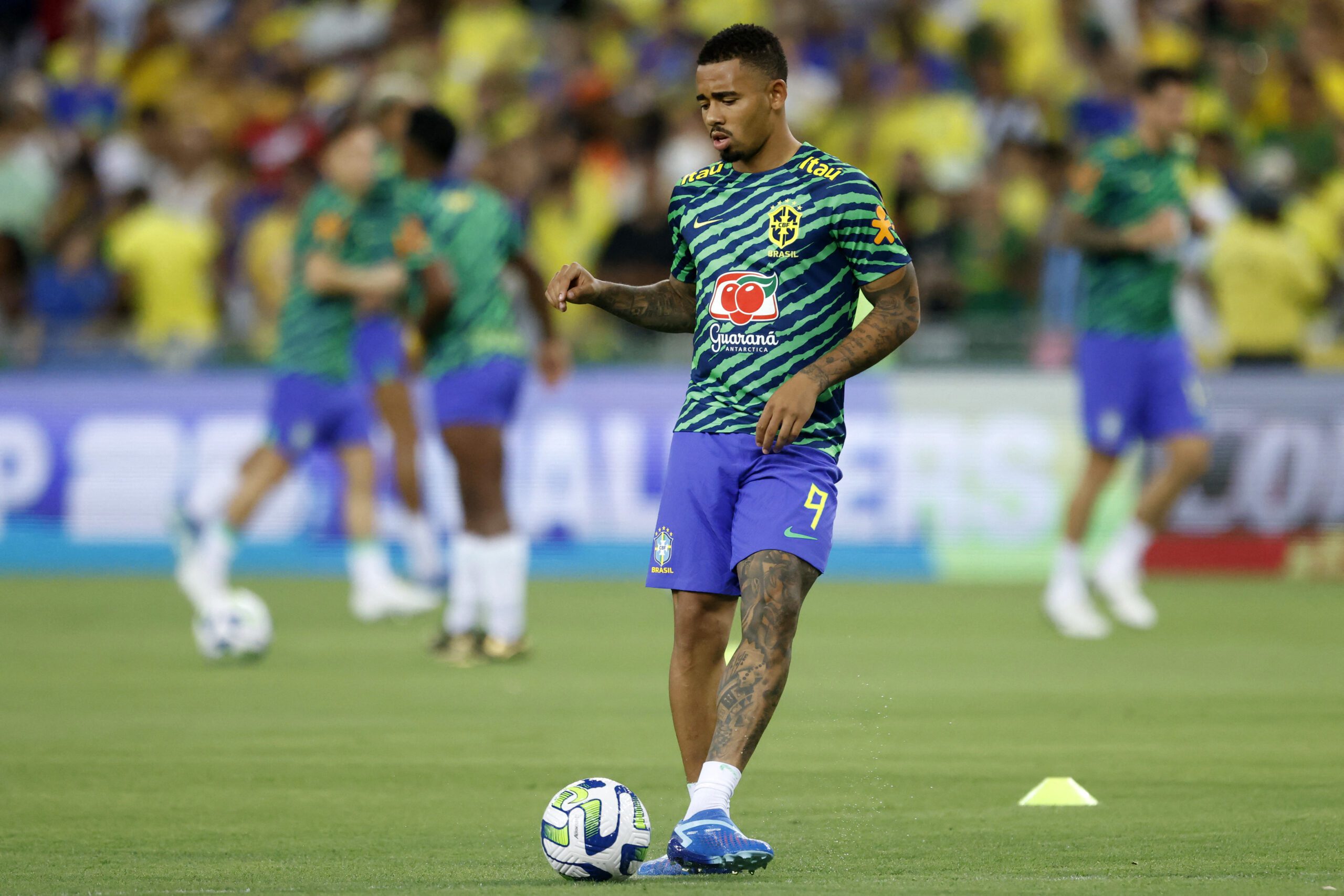 Gabriel Jesus vive jejum de gols pela seleção brasileira Foto: DANIEL RAMALHO/AFP