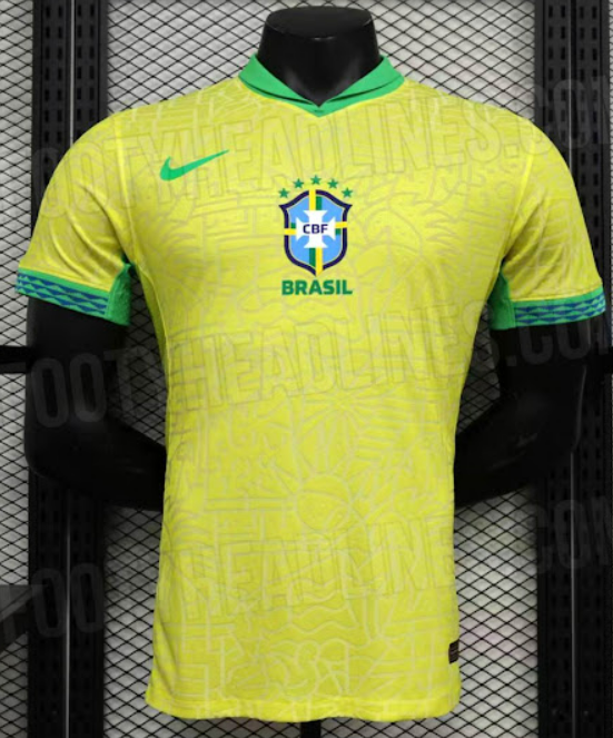 Site vazou suposta camisa da seleção brasileira para 2024 Foto: Footy Headline/Reprodução