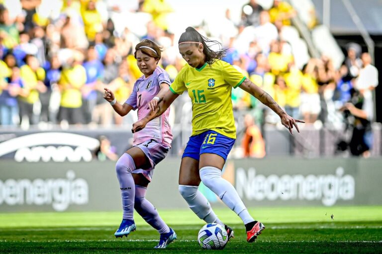 <p>Bia Zaneratto foi a autora do primeiro gol do Brasil no jogo. Foto:Staff Images Woman / CBF</p>