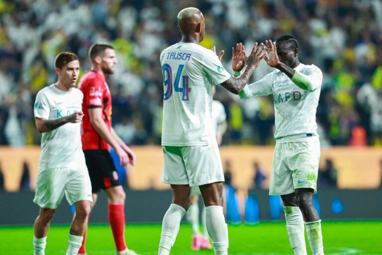 <p>Anderson Talisca marcou duas vezes na vitória do Al-Nassr sobre o Al-Riyadh (Foto: X/Reprodução)</p>
