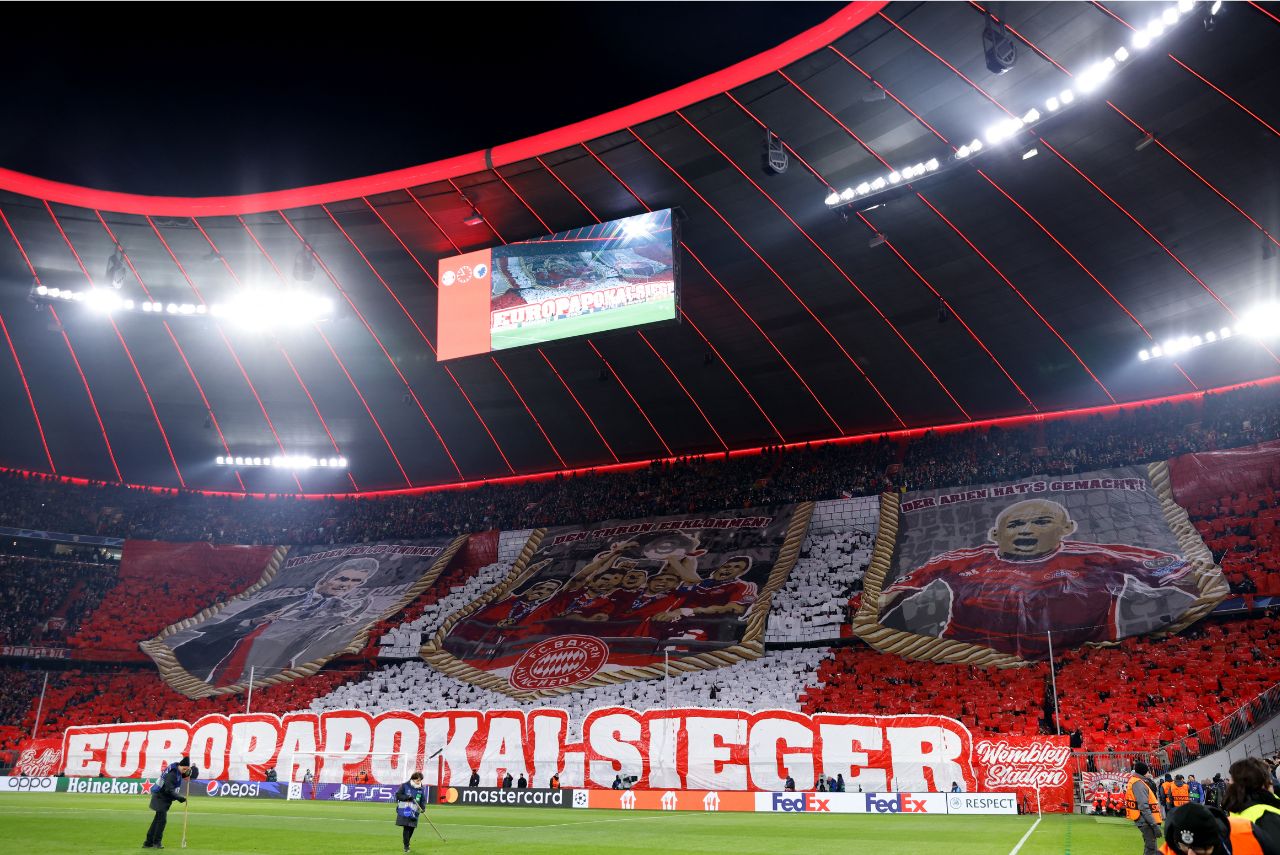 Torcida do Bayern de Munique em jogo da Champions