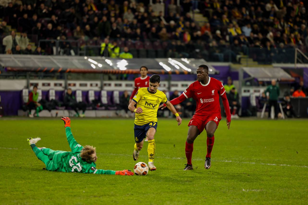 Amoura foi o destaque da vitória do Union Saint-Gilloise sobre o Liverpool. Foto: Reprodução/X