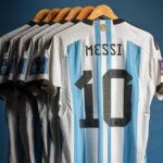 Camisas usadas por Messi na Copa do Mundo de 2022, no Catar (Foto: Sotheby's/Divulgação)