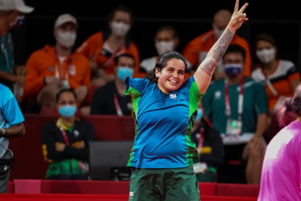 Mesatenista Bruna Alexandre nos Jogos Paralímpicos de Tóquio 2021
