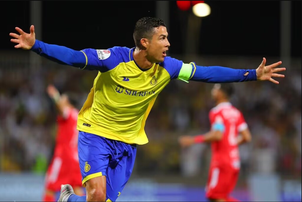 Cristiano Ronaldo comemorando um gol pelo time do Al Nassr