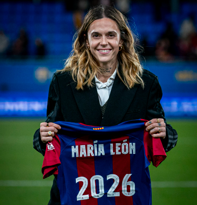 <p>Mapi León renova com o Barcelona até 2026 Foto: Barcelona/Divulgação/X</p>
