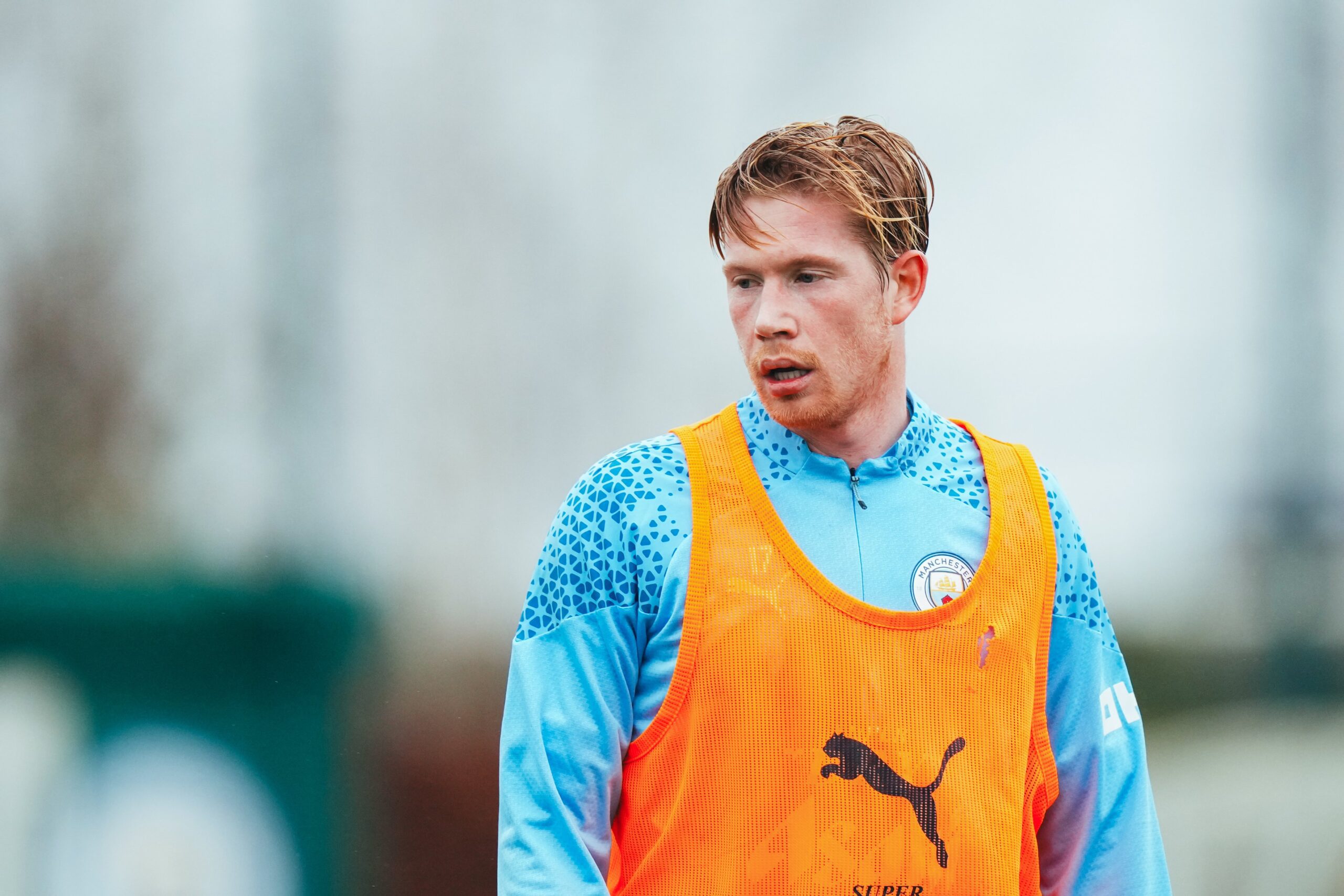 Kevin De Bruyne em treino do Manchester City na véspera de Natal Foto: Manchester City/X