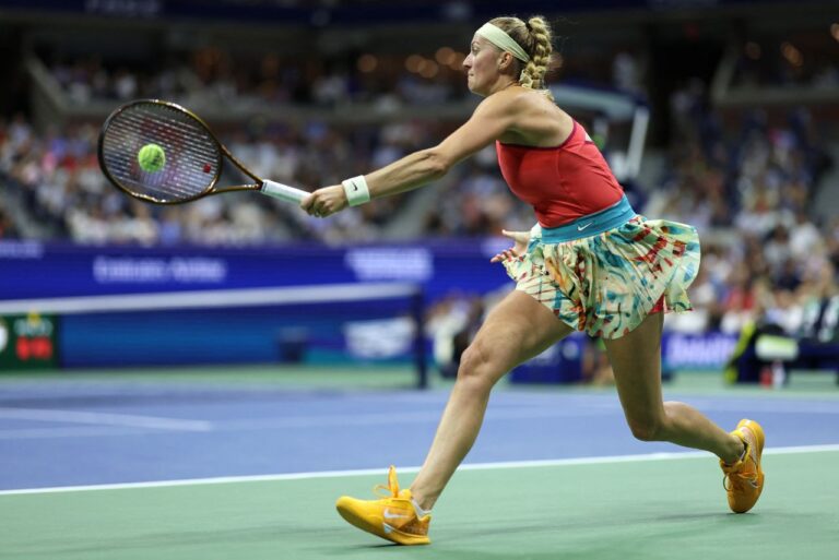 <p>Petra Kvitova em quadra. Foto: Clive Brunskill / Getty Image North America / Getty Images via AFP</p>
