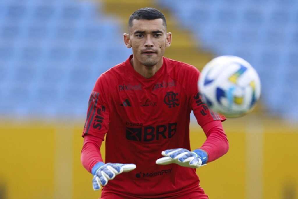 Santos em treino do Flamengo