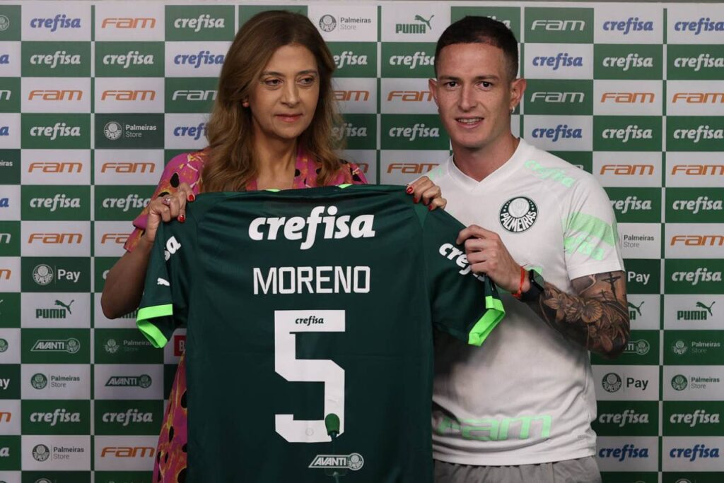 Aníbal Moreno vai usar a camisa 5 no Palmeiras. Foto: Cesar Greco/Palmeiras