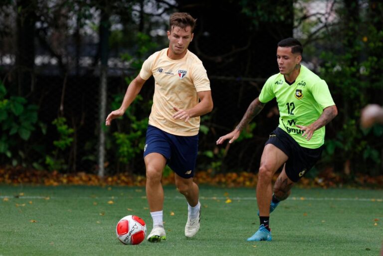 <p>Galoppo marcou no jogo-treino contra o São Bernardo (Foto: Rubens Chiri/São Paulo)</p>
