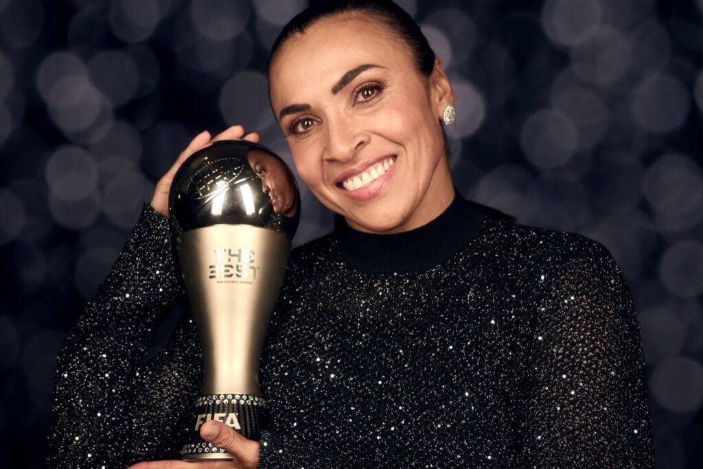 Marta foi imortalizada em vida pela Fifa. Foto: Reprodução/X