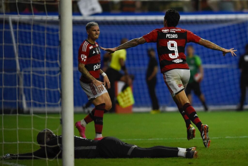 Pedro comemora gol pelo Flamengo