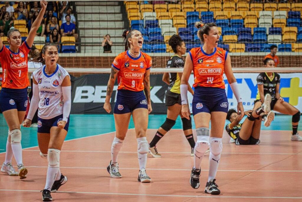 Lance do jogo Recife Vôlei x Renasce Sorocaba na Superliga B Feminina 2024