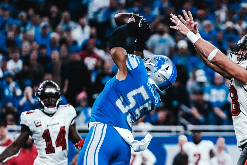 O Detroit Lions venceu e vai para a final da Conferência Nacional. Foto: Reprodução/X