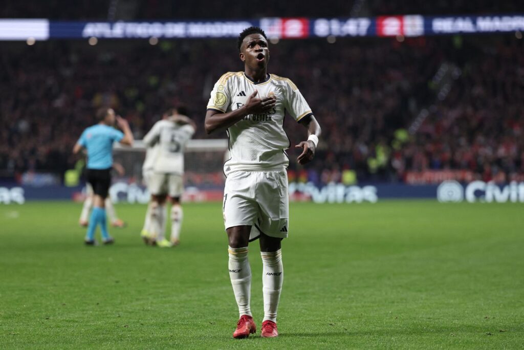 Vinícius Júnior foi vítima de racismo em jogo contra o Atlético de Madrid (Foto: Thomas Coex/AFP)