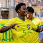 Endrick marcou na vitória do Brasil sobre a Bolívia pelo Pré-Olímpico (Foto: Joilson Marconne/CBF)