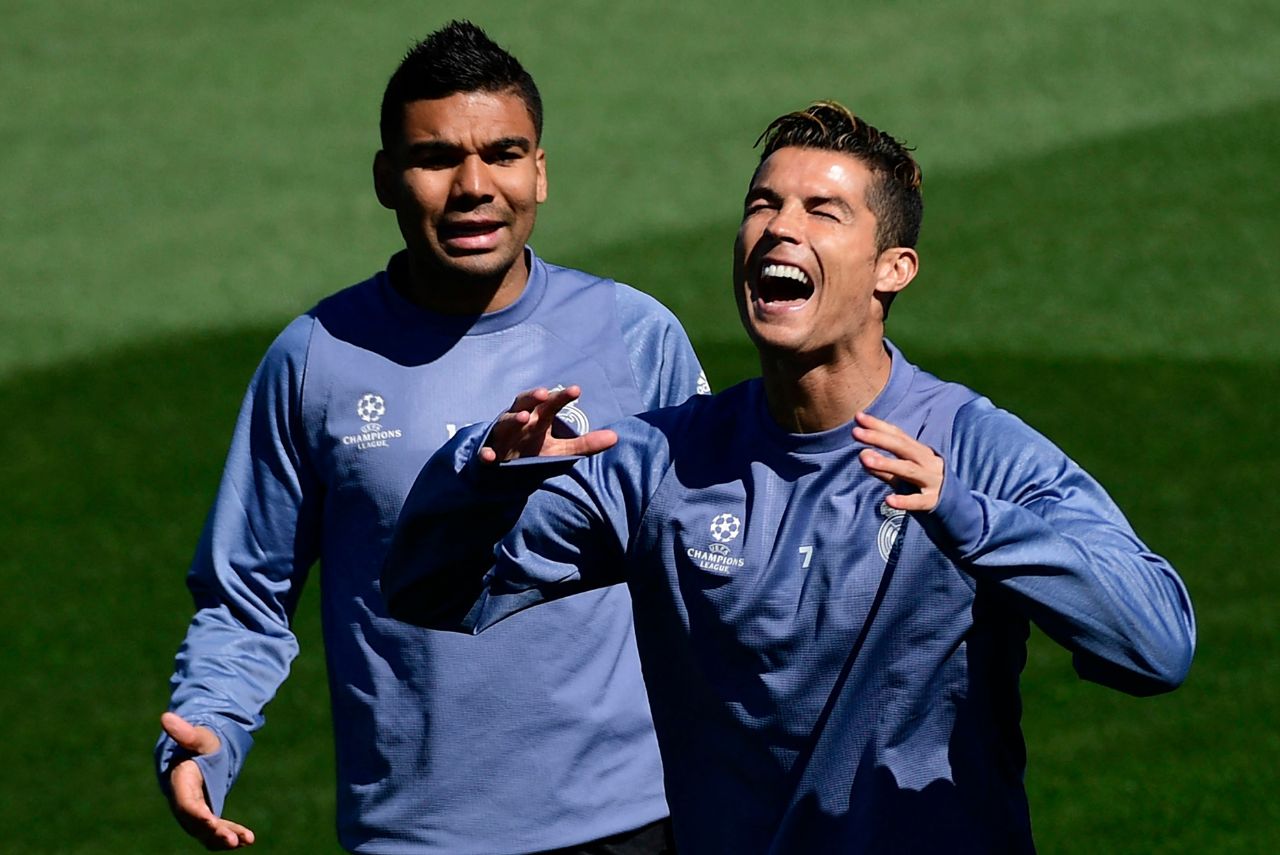 Casemiro e Cristiano Ronaldo juntos no Real Madrid