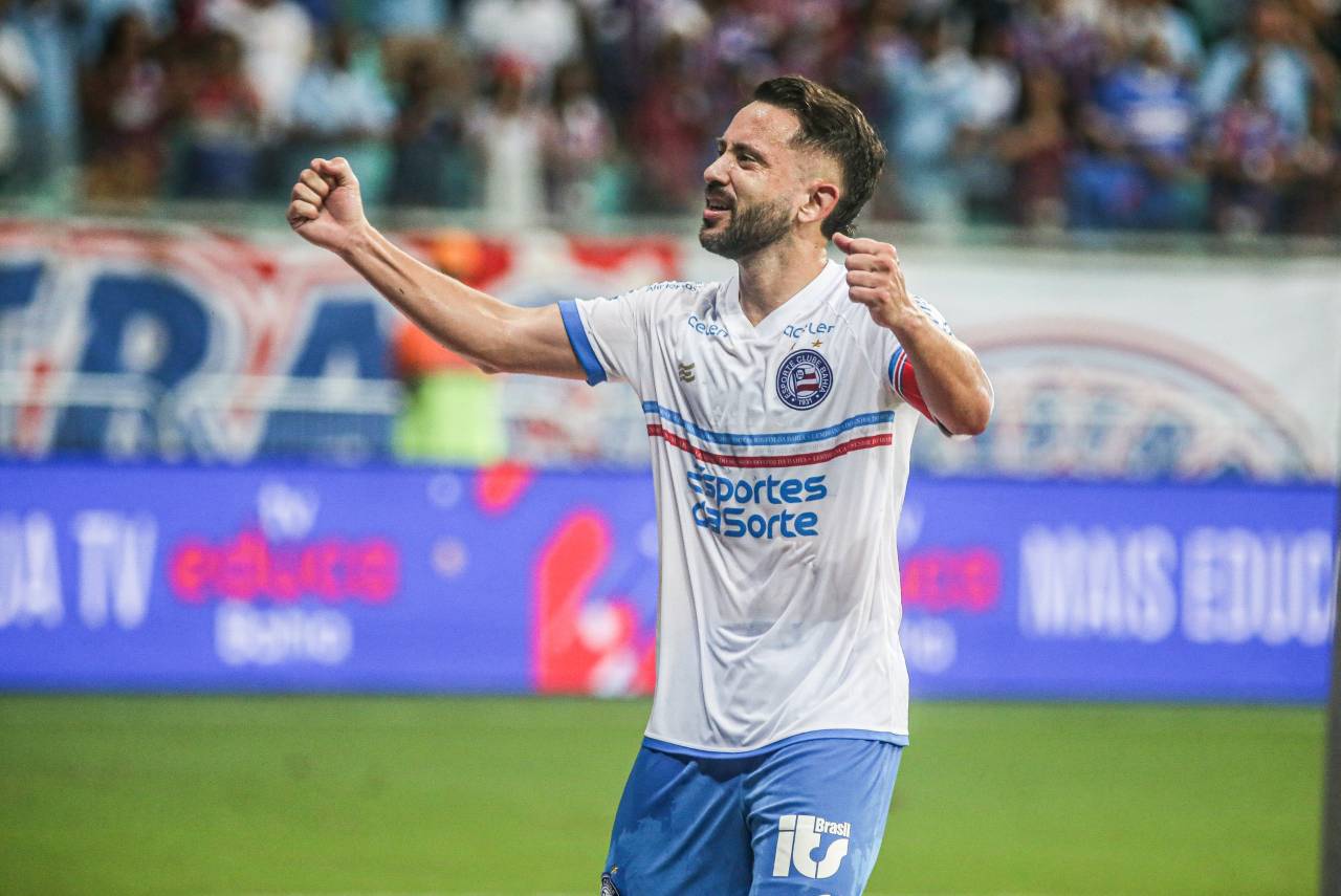 Everton Ribeiro no seu primeiro jogo com a camisa do Bahia. Foto: Reprodução/X