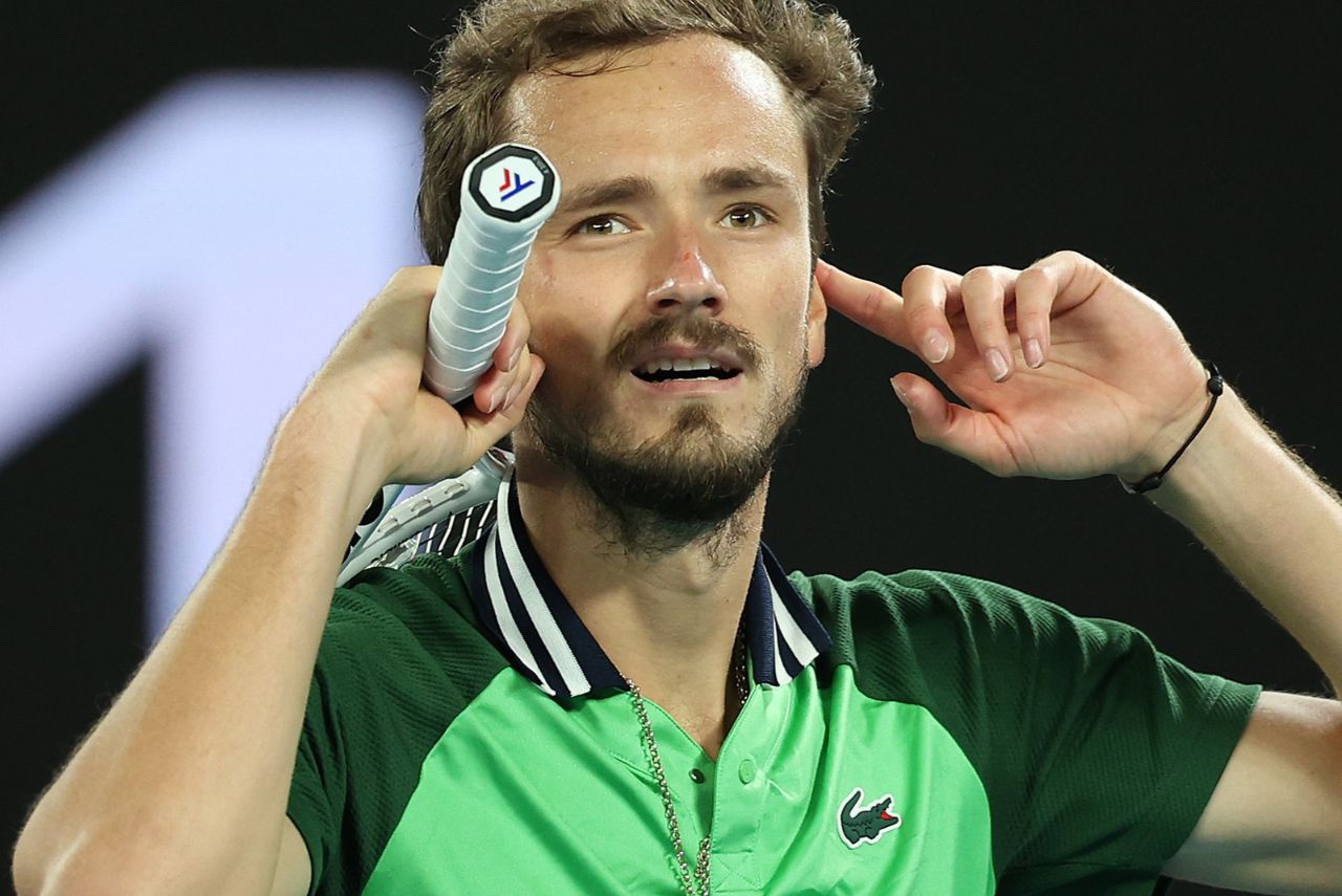 Daniil Medvedev em jogo do Aberto da Austrália 2024