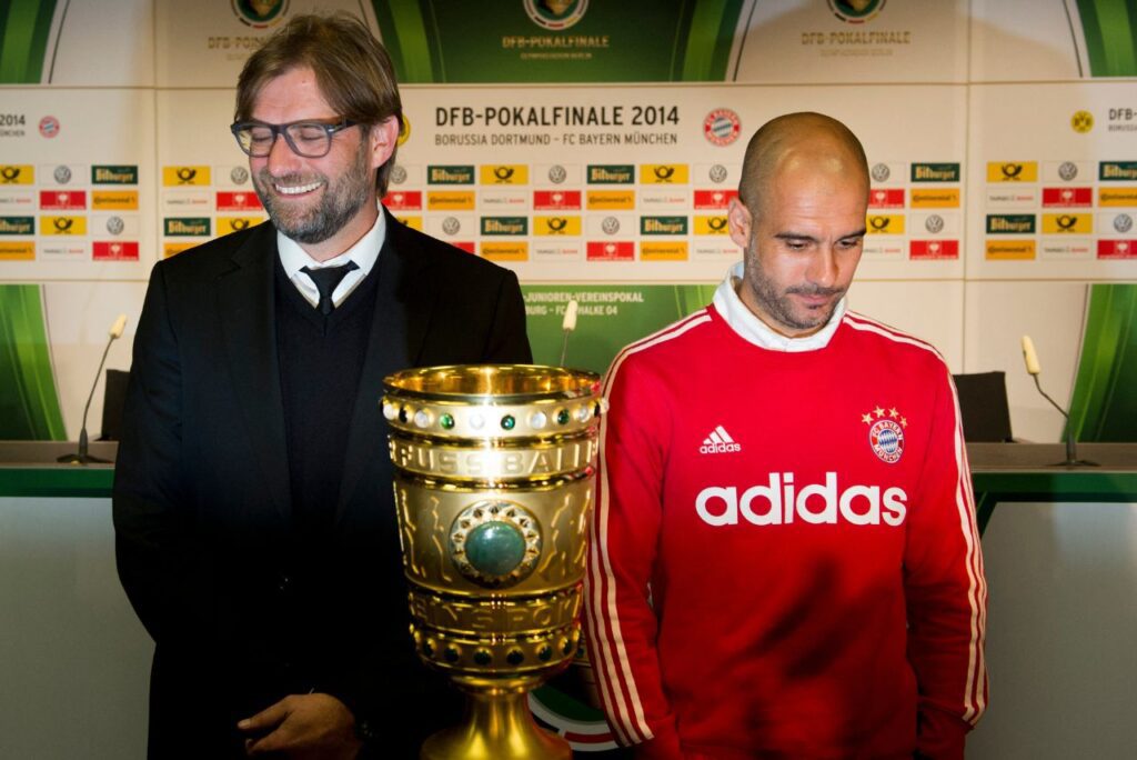 Klopp e Guardiola nos tempos de Alemanha