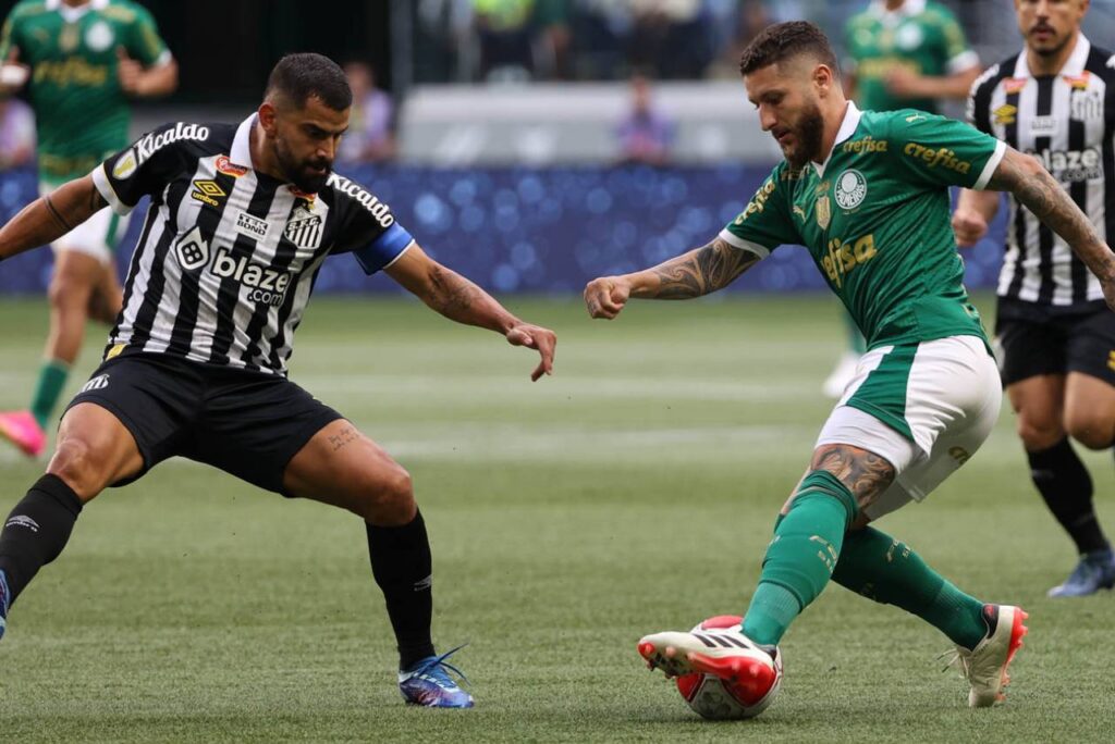 Palmeiras e Santos fizeram o primeiro clássico do Paulistão 2024. Foto: César Greco/Palmeiras