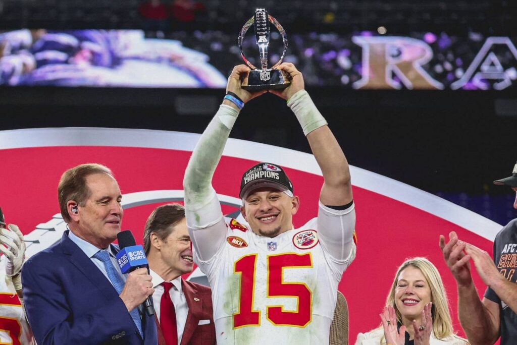 Os Chiefs chegaram vão disputar o Super Bowl LVIII. Foto: Reprodução/X